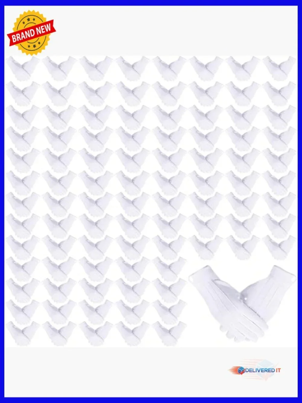 White Cotton Formal Marching Gloves Tuxedo Guard Parade 100 Pairs Washable